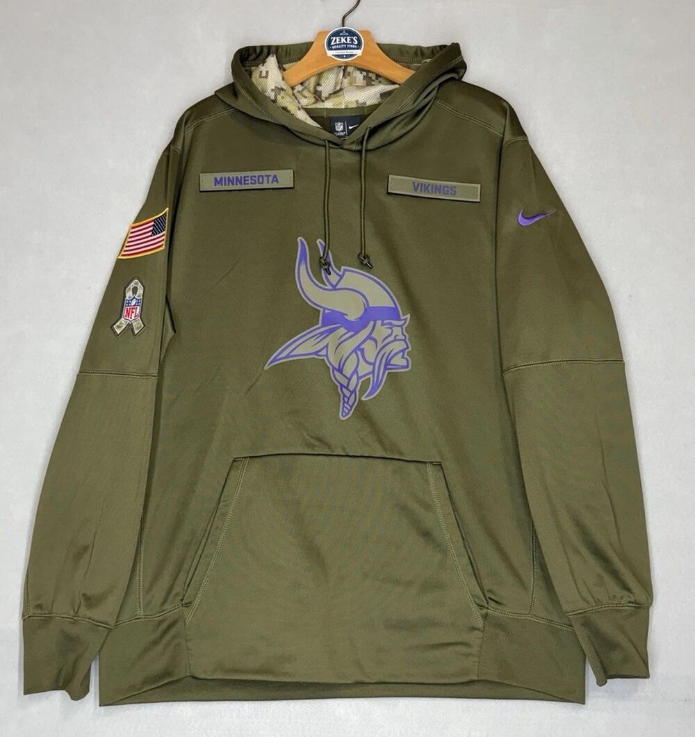 NFL Salute To Service Minnesota Vikings Hoodie Size XL, Football, Military, Army